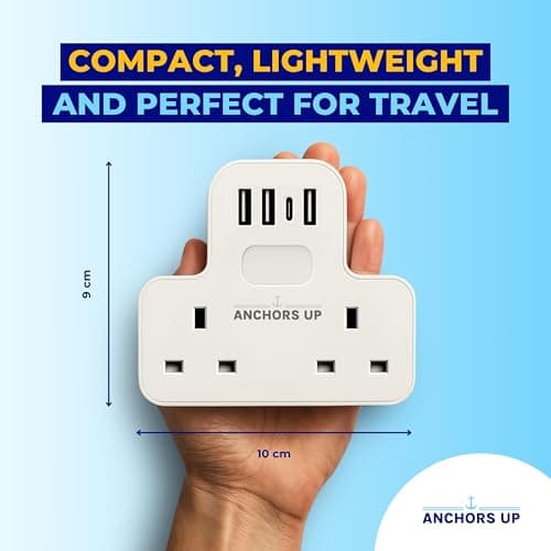 Cruise Approved 7-in-1 Travel Adapter – Non Surge for Cruise Ships – 4 USB Ports and Night Light – Works on Marella, MSC, Carnival, Princess, NCL, Disney – Cruise Essential (US Plug) — view 4