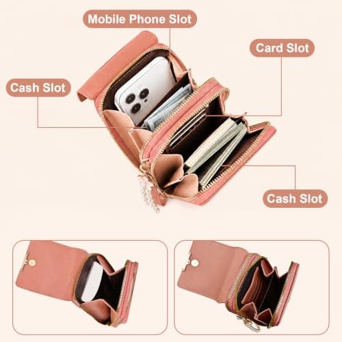 Touch Screen Crossbody Phone Bag for Women Anti Theft Crossbody Bag Purse — view 3