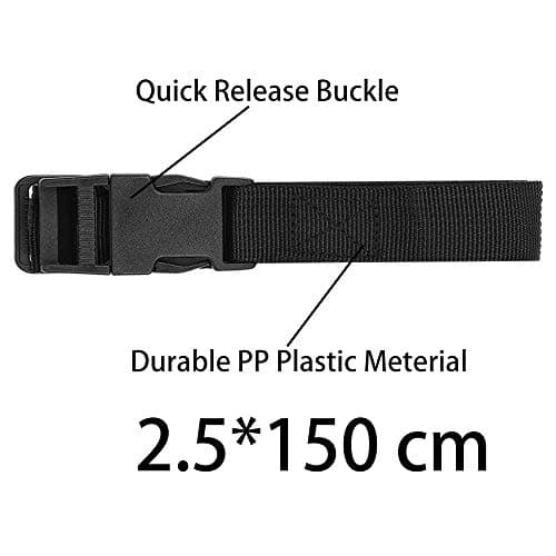 6 Pack Luggage Nylon Straps with Quick Release Buckle Utility Straps for Travel Packing Outdoor Sports, M, Black — view 2