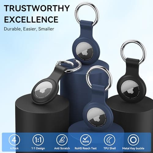 For AirTag Holder,4-Pack IPX8 Waterproof Case for Apple AirTag 1st & 2nd — view 2