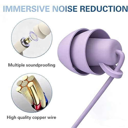 Sleep Earbuds, Soft Lightweight Wired Noise Cancelling Small Canal — view 4