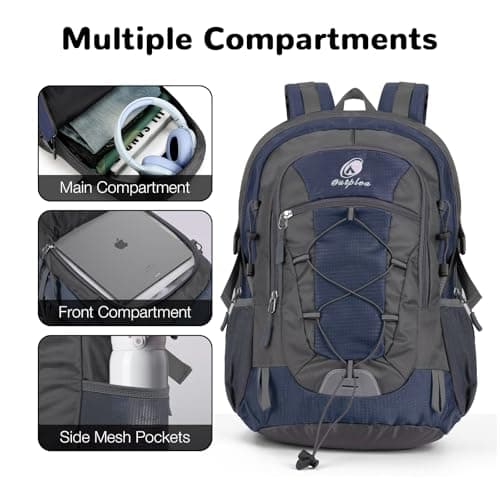 Outplea 25L Hiking Backpack for Men Women, Lightweight Outdoor Rucksack for Trekking Climbing Sports, Casual Daypack for Travel School Work, Navy Blue — view 5