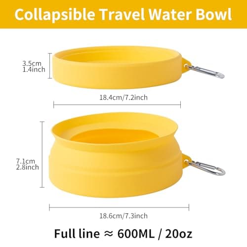 SLSON Non Spill Dog Water Bowl for Car Collapsible Dog Travel Bowl Integrated Molding Portable Pet Drinking Bowl for Road Trip (Yellow) — view 5