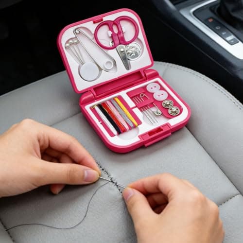 Chrees Compact Sewing Kit for Travel Repairs and Emergency Fixes (Rose Red) — view 2