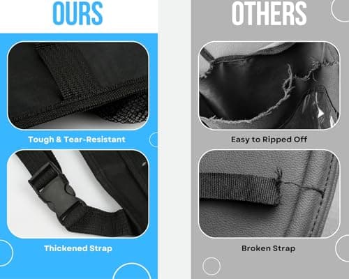 ds. distinctive style Car Backseat Organizer Back Seat Storage With Touch Screen Tablet Sleeve 9 Pockets Kick Mats Water Resistant Travel Organizer For Daily Travel 2 Pack Black — view 5
