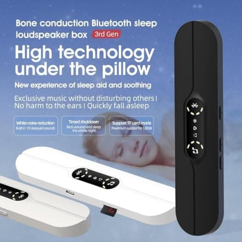 STEHEALTH Mini Portable Wireless Under Pillow Speaker for Sleeping (White) — view 2
