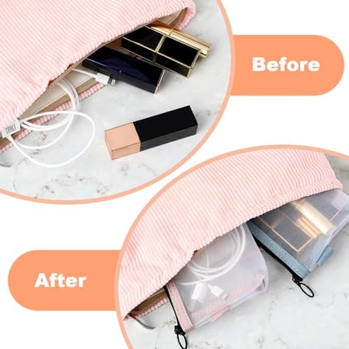 Gjinxi 2 Pc Mini Zipper Toiletry Bag,Mini Mesh Makeup Bag,Small Make Up Bag — view 6