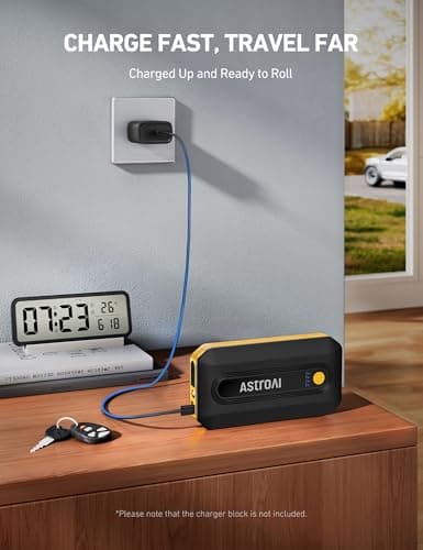 AstroAI B8 Car Jump Starter Power Pack (7.0L Petrol/5.5L Diesel), Yellow — view 5