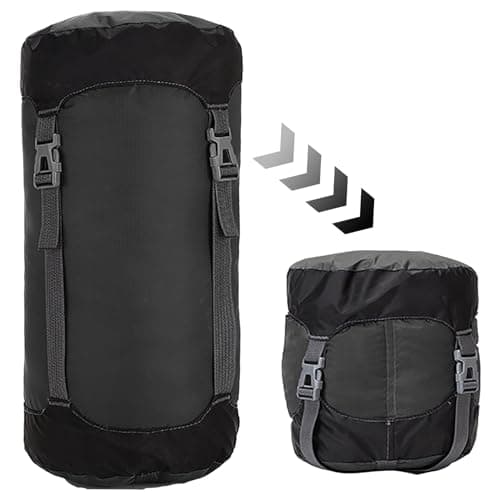 Compression Stuff Sack for Sleeping Bag,11L/18L/30L/45L Lightweight Waterproof Compact Compression Nylon Stuff Sack StorageBag,Travel Compression Bag for Camping,Backpacking,Clothe Storage (Black, XL) — view 2
