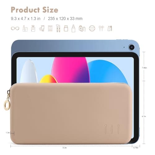 FVION Makeup Bag for Travel, Large Silicone Cosmetic Bag, Make Up Brushes Holder Case, Portable Makeup Organiser for Women Girls (Khaki) — view 3