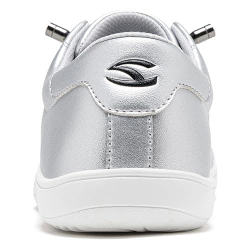 HOBIBEAR Womens Mens Wide Minimalist Barefoot Fashion Trainers Zero Drop Shoes Silver — view 6