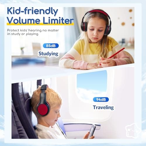 EarFun Kids Headphones Wired with Mic, 85/94dB Volume Limit — view 5