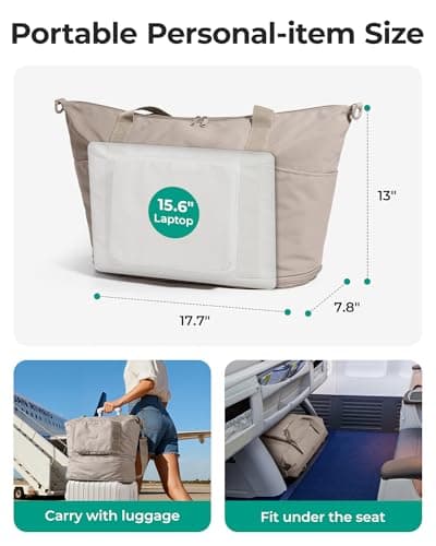 BAGSMART Foldable Travel Duffle Bag, 24L-37L Holdall for Weekend Overnight — view 2