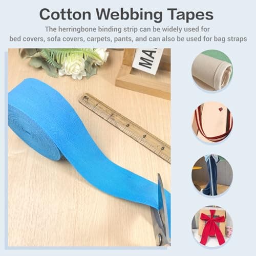 PAMIR TONG Turquoise 2''Cotton Herringbone Twill Tape 15Yds Binding Trim — view 4