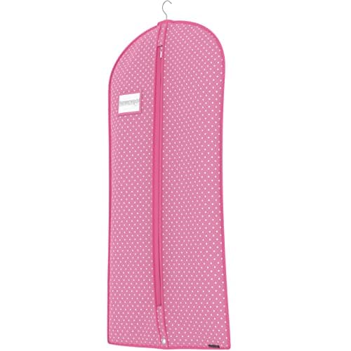 Hangerworld 60 Inch Pink Polka Dot Breathable Zipped Garment Dress Cover Bag Protector — view 4