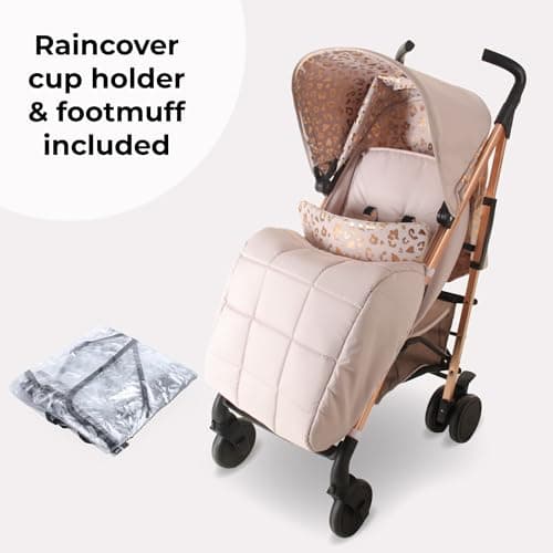 My Babiie MB51 Stroller – from Birth to 4 Years (22kg), Lightweight, Umbrella Fold, Travel Buggy for Toddlers, Pushchair Includes Footmuff, Cup Holder, Rain Cover - Pink Leopard — view 3