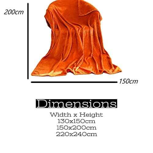 Orange Flannel Fleece Blanket fluffy throw Super soft Bed Blanket warm comfortable Throws for sofa/couch/plush/Lightweight/Travel Blankets, Double Size, 150x200cm — view 4