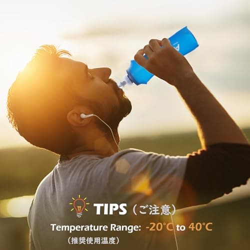 TRIWONDER Soft Flask TPU Foldable Running Water Bottle BPA-Free Collapsible Hydration Flask for Hydration Pack, Ideal for Marathon, Cycling, Hiking, Climbing (500ml/16.9oz - Pack of 2) — view 6