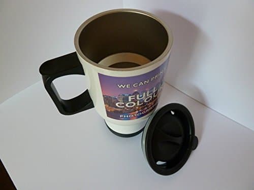 CiderPressMugs Personalised Travel Mug - Custom Printed with Your Design (White) - Metal - 15oz Capacity — view 2