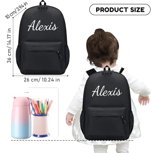 Personalized Toddler Backpack, Custom Kids Backpack, Black — view 3