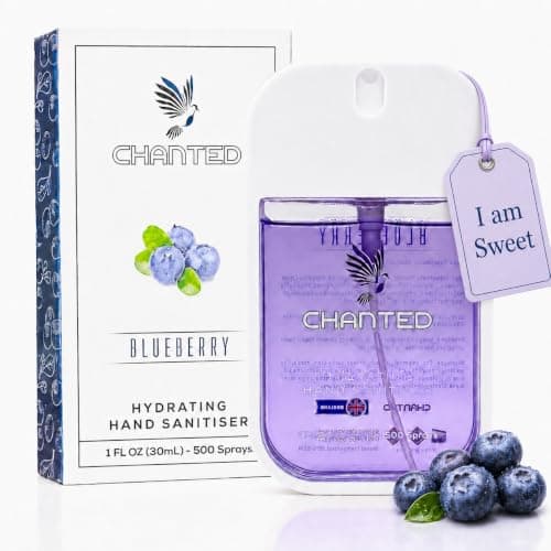Chanted Mini Hydrating Hand Sanitiser Spray | Travel size 30ml (Blueberry)