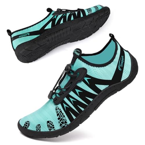Steppli Water Shoes Beach Swim Pool Sea Surf Aqua Breathable Weitsuit Non Slip Lightweight Shoes for Men Women Turquoise EU38=UK5 — view 2