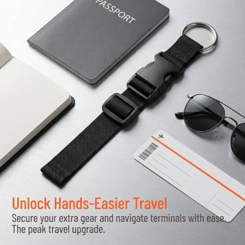 4 Pcs Premium Luggage Straps for Suitcases, Adjustable Suitcase Belts with Quick Release Buckle, Heavy Duty Luggage Connector Straps to Attach Bags, Travel Backpack Accessories for Hands Free Journey — view 3