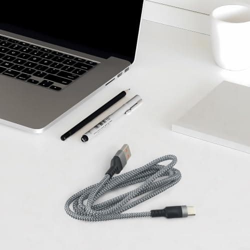 Travel USB C Charger Cable 1M Flexible Grey(gray) — view 4