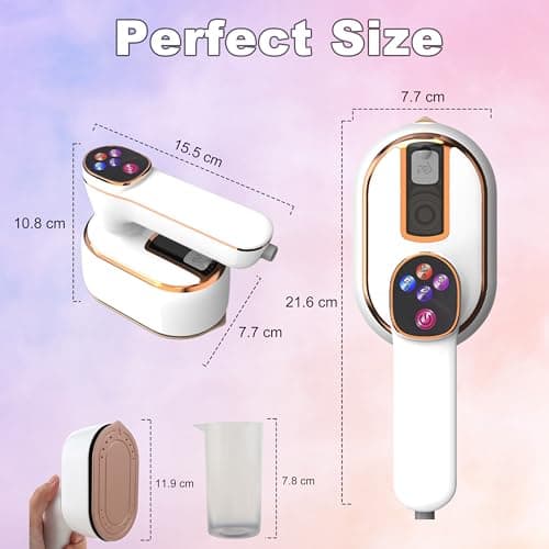 Travel Steamer for Clothes, 1090W Portable Handheld Steamer with LED Screen, 10S Fast Heating Up, 3 Levels Steam, 180° Rotatable Handle Mini Steam Iron for Home, Travel, Dorm — view 5