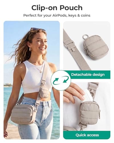 bagsmart Crossbody Bag for Women with Detachable Earphone Case — view 4