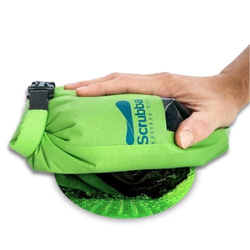Scrubba MINI Wash Bag – Ultra-Compact Portable Washing Machine – Pocket-Size Clothes Washer for Travel, Camping & Hiking – Dry Bag & Laundry Essentials – Use with Detergent or Hand Soap – 70g