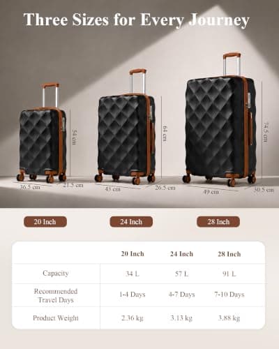 British Traveller 28 Inch Large Suitcase, Lightweight Hard Shell Luggage — view 5