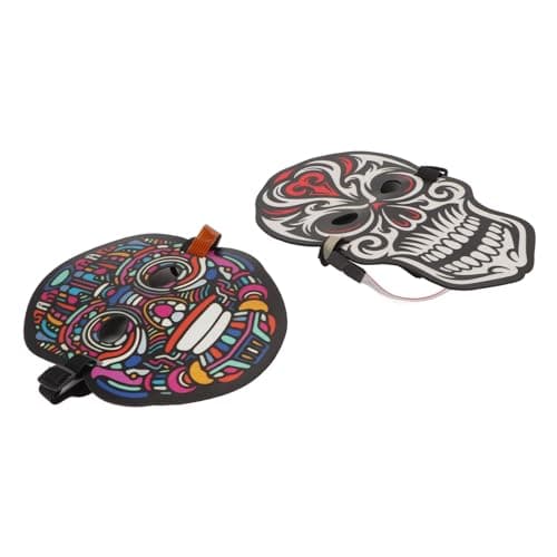 EMUKOEP Voice Controlled LED Face Cover with EL Wire for Holiday Celebrations, Suitable for Adults and 2 Pack — view 3