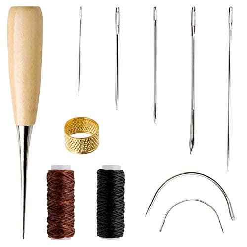 Leather Repair Kit 11PCS Leather Sewing Tools Waxed Thread and Needles