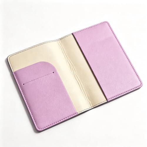 Pebipoo Passport Holder Travel Wallet,Boarding Pass and ID Card Leather Passport Wallet for Women and Men (Purple) — view 6