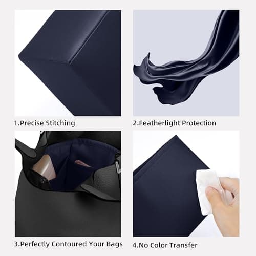 DGAZ Silk Purse Organizer Fits picotin18/22Bags, Silky Smooth, Luxury Handbag Tote in Women Bag Shapers (Blue Nuit, PC22) — view 4
