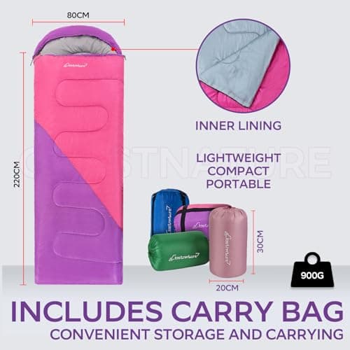 Clostnature Lightweight Camping Sleeping Bag for Adults and Kids, 3 Season — view 3