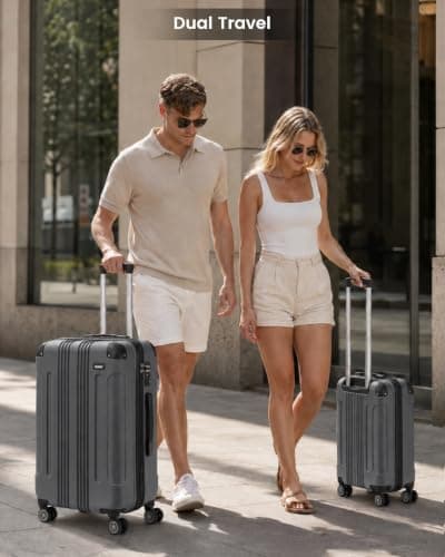 Kono 28 Inch Large Hard Shell Suitcase ABS Lightweight Luggage (Grey) — view 3