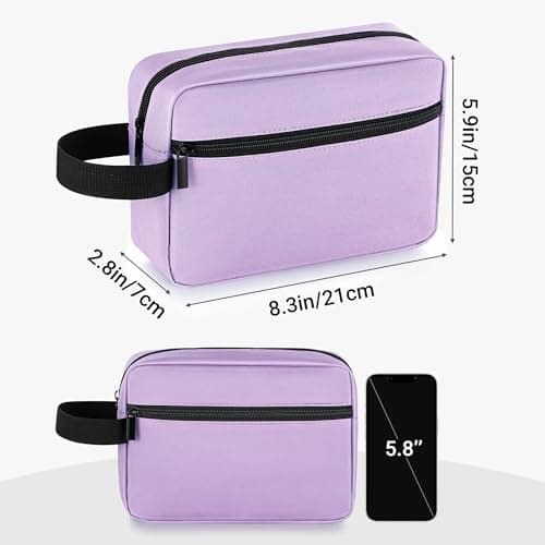 Elviros Travel Toiletry Bag for Women and Men, Lightweight Makeup Bag Hanging Dopp Kit with Shaving Compartment Cosmetic Organizer Small Tool Bag Travel Essentials, Gifts for Women, Lavender Purple — view 5