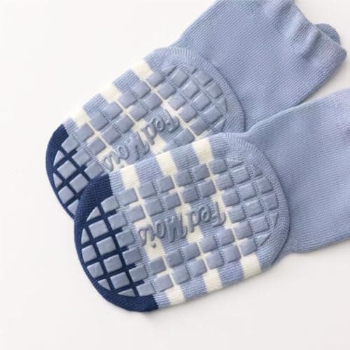 FedMois 5 Pairs Baby Kids Anti-slip Socks Cotton non skid Ankle Socks Animals, Zebra, 1-3 years — view 4