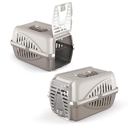 CAT CENTRE Premium Pet Carrier, Cat Dog Transport Box, Grey