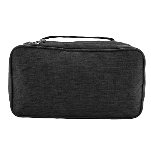 AKLOSIPY Portable Travel Storage Underwear Bra Socks Bag USB Cable Tech Accessory Case – Compact .5” X .5” X 3.” Multi-Compartment Packing Pouch for Women Men Digital Nomads Gym Business (Black) — view 4
