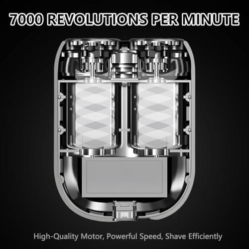 LOPHE New Mini Electric Shaver, Men's Portable Magnetic Electric Shaver Pocket Dual Head USB Rechargeable Waterproof Compact, Wet and Dry, Suitable for Travel and Home(Silver) — view 4