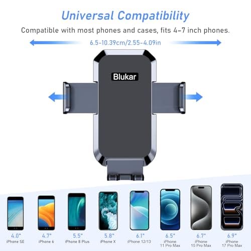 Blukar Car Phone Holder, Adjustable Car Phone Mount-Upgraded Strong Suction — view 6