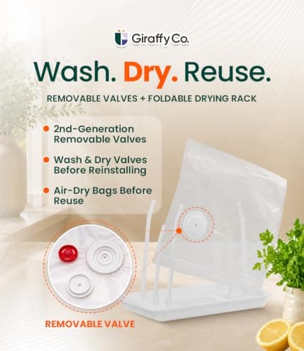 GIRAFFYCO Compact Handheld Vacuum Sealer Set with 30 Reusable Bags — view 6