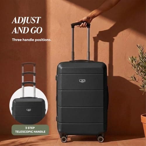 LUGG 24 Inch Jetset Suitcase Hard Shell Case 4 Wheel Travel Bag Lightweight ABS Material with TSA Lock Approved for Travel with easyJet, British Airways, RyanAir, Virgin Atlantic (65x44x25.5cm) — view 5