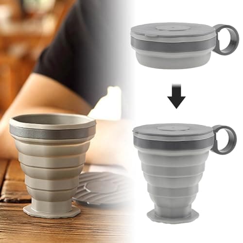 Collapsible Camping Cup, Silicone Foldable Travel Cup, Portable Leak Proof Drinking Cup, Expandable Sport Bottle for Outdoor Camping Travel and Hiking, Reusable Silicone Cup — view 4