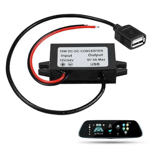 Lueden DC-DC Converter 12V/24V to USB 5V 3A Adapter DC-DC Step Down Adapter