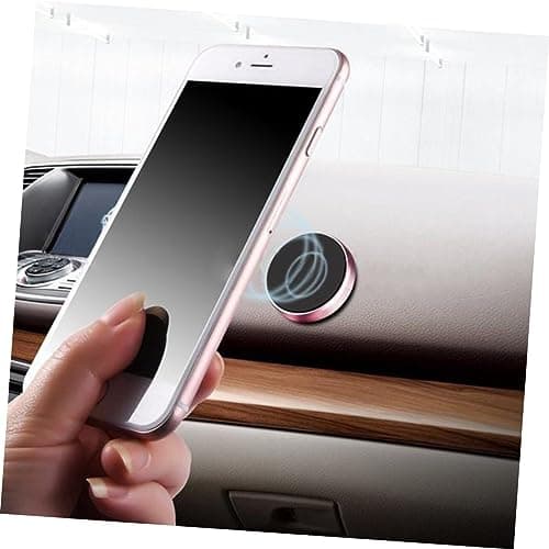 Hemobllo Universal Mini Car Magnetic Phone Mount Holder for Smartphones, Rose Gold Dashboard Cell Phone Holder Compatible with Models, Compact Magnetic Stand for Car Navigation — view 2