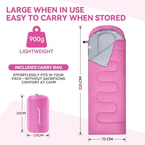 Clostnature Sleeping Bag for Adults and Kids, Lightweight Sleeping Bags — view 6